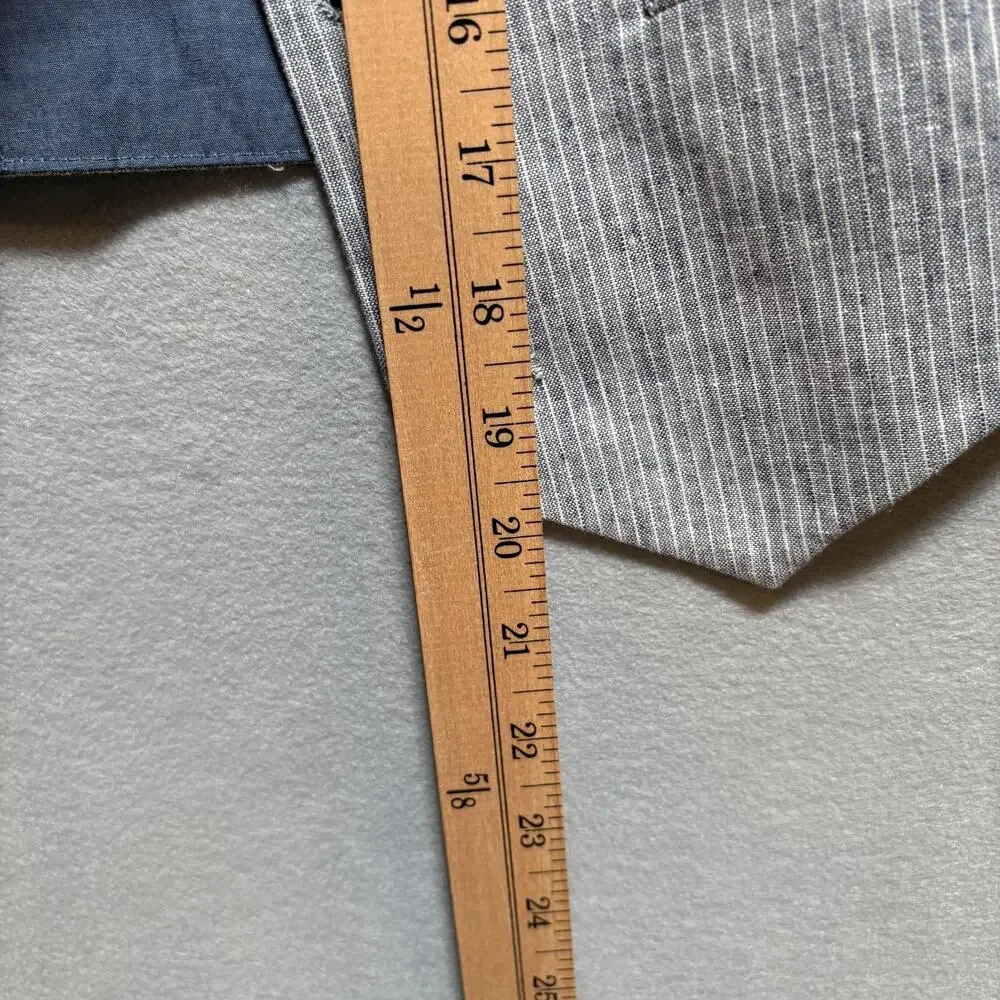 Nordstrom Boys Vest XL Blue Grey Pinstripe Linen Cotton Suit Vest Wedding